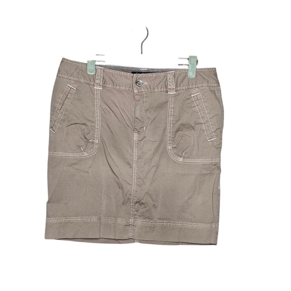 Eddie bauer ripstop cargo skirt tan hiking athletic pockets outdoor wear size 8
